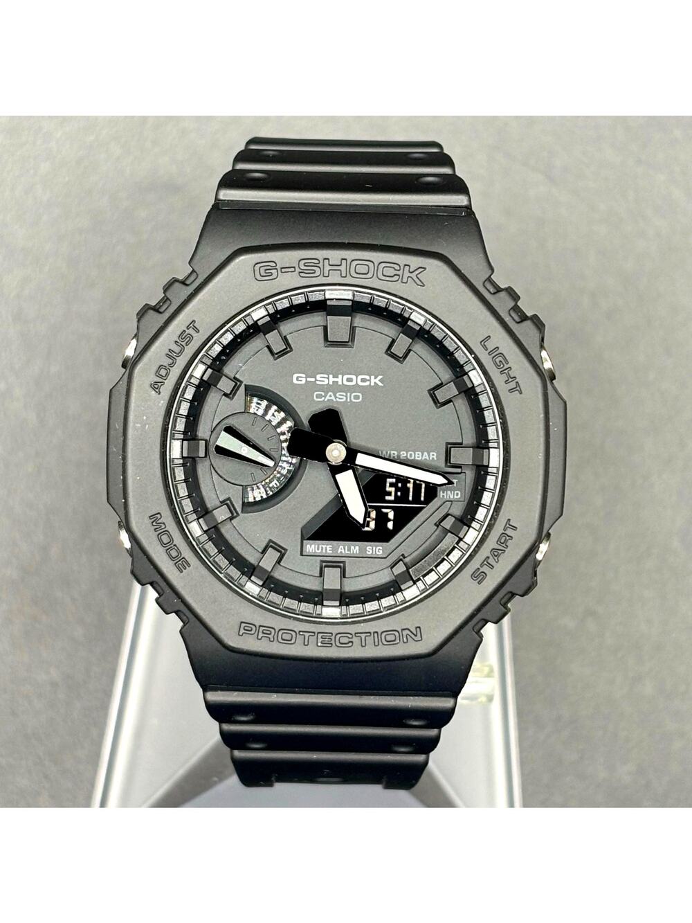 Casio G-Shock GA-2100-1A1 Monochrome Black Carbon Core Guard CasiOak Watch NIB